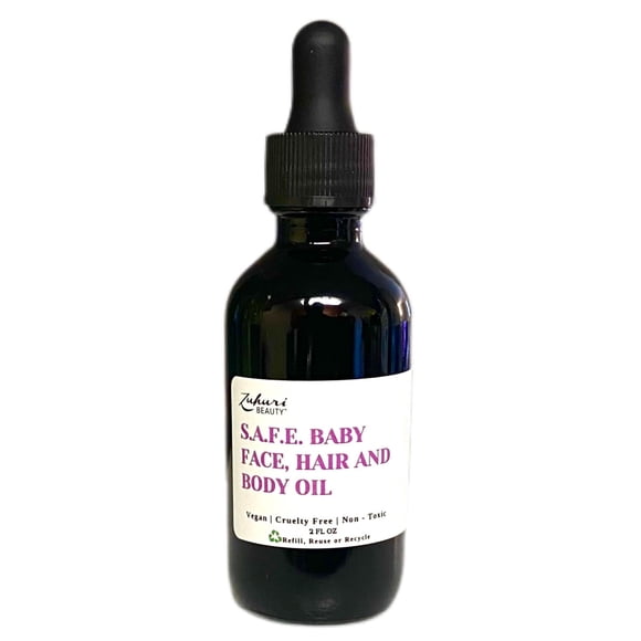 Zuhuri Beauty Hydrating and Healing S.A.F.E. Baby Oil Serum for Face, Body and Hair