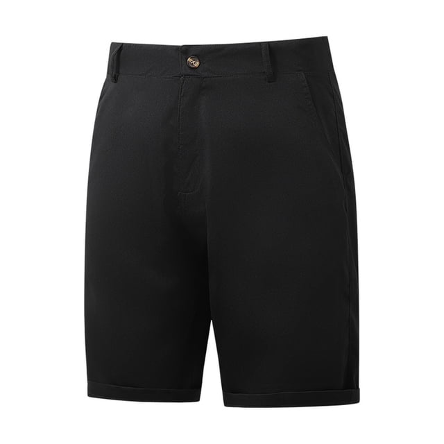 EOYWHK Jean Shorts Men Relaxed Fit Straight Leg Zipper Pockets Solid Color Dress Shorts