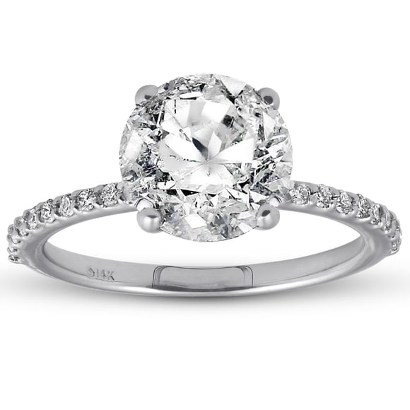 3 1/4ct Diamond Engagement Ring 14k White Gold