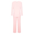 thumbnail image 4 of Timegard Womens Pajamas Sets Comfy Ruched Long Sleeve Round Neck Top and Pants Fall Loose Pjs Outfits, 4 of 6