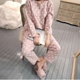 thumbnail image 3 of Ensemble de Pyjama Mignon pour Femmes d'Automne à Pois Mignons à Manches Longues Haut Pantalon Pyjama Rose, 3 of 8
