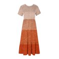 thumbnail image 4 of FAIWAD Robes Maxi d'Été pour Femmes à Manches Courtes à Paillettes Colorblock 2024 Vacances Tendance Fluides avec Poches Robe, 4 of 5