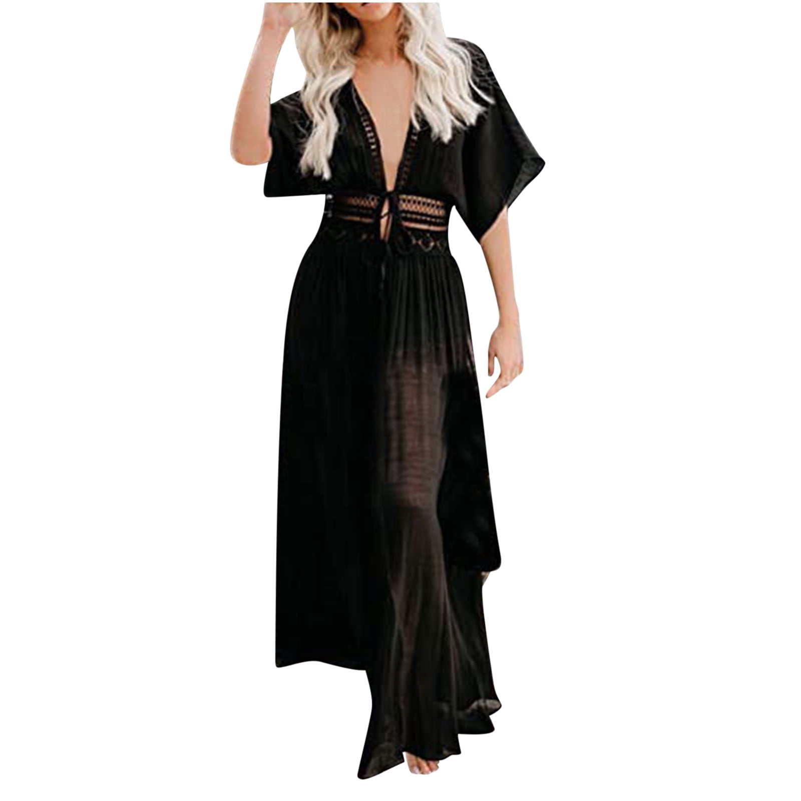 Sorties de Plage pour Maillots de Bain Femmes Mode Décontractée Printemps et Été Ajouré Plage Style Long Sorties de Plage Sorties de Plage en Liquidation