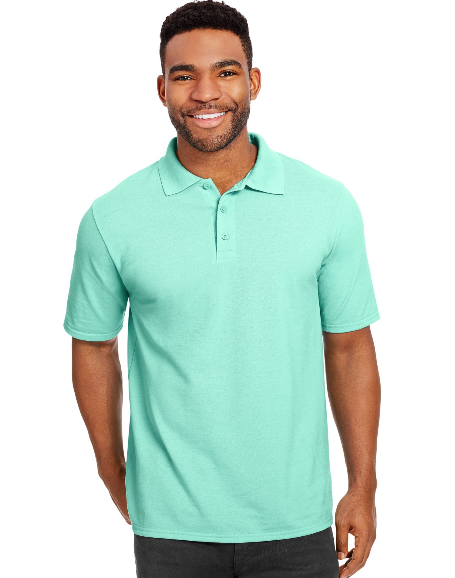 Hanes Mens FreshIQ X-Temp Pique Polo, XL, Clean Mint