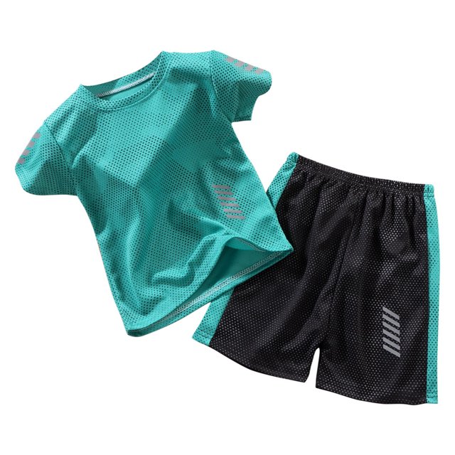 MAOWAPLG Chemises pour Filles Mode Garçon Manches Courtes Décontractées Col Rond Short Costume de Sport