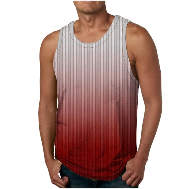 QIPOPIQ Mens Tank Tops, Round-Neck Tank Top, Casual Summer Pullover Round Neck Muscle Gym Tank Sleeveless Tops Clearance