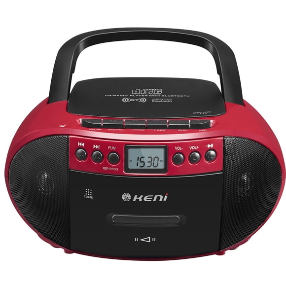G Keni Portable CD and Cassette Player Boombox Combo, Casette Tape Recorder with Remote, AM FM Radio, USB Playback with Earphone Jack, 5.1V Bluetooth