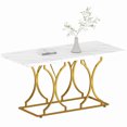 thumbnail image 1 of HOMCOM 59-Inch Dining Table for 6, Kitchen Dinner Table for Home, White, 1 of 10