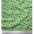 thumbnail image 1 of Soimoi Green Rayon Fabric Flower Artistic Print Sewing Fabric Yard 42 Inch Wide, 1 of 3