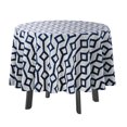 thumbnail image 1 of Vargottam Nappe d'Intérieur/extérieur 58 Pouces Nappe d'Intérieur imperméable à l'eau, Housses de Table de Printemps/été pour l'arrière-cour Circulables/barbecues/pique-Nique - Bleu Marine, 1 of 8