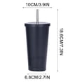 thumbnail image 2 of RKSTN coffee mug Fashionable Stainless Steel Straw Cup Coffee Cup 500ml Large Capacity Vacuum Portable Insulation Gift Cup, 2 of 3