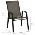 thumbnail image 2 of Set of 4 Stackable Patio Dining Chairs - Brown & Black Metal Frame with Breathable Mesh - Outdoor Garden Seating for Balcony, Living Room & More - 37.4" H, 2 of 7