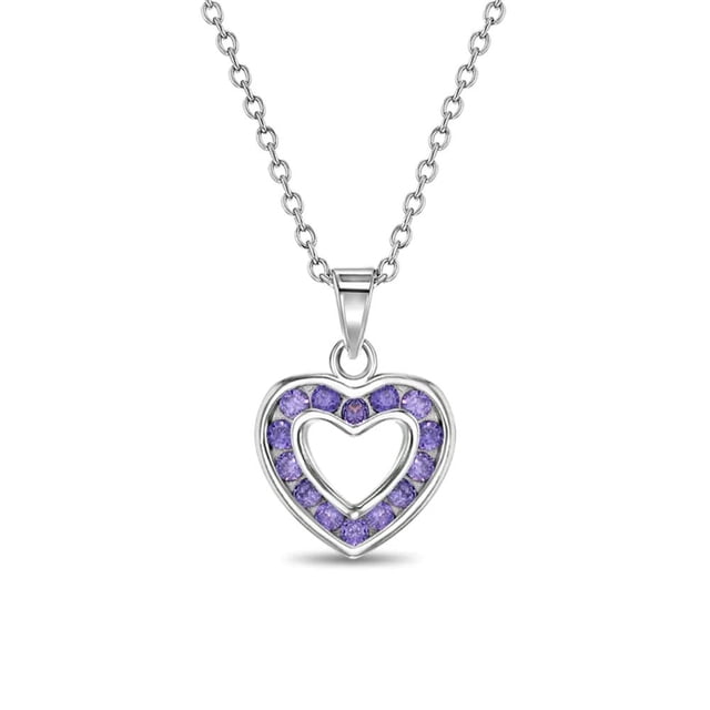 Ornez Votre Petite Fille avec le Collier en Argent TheJewelryHut Cœur de Designer pour Enfants avec Zircons Cubiques