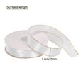 thumbnail image 2 of Unique Bargains 1 Inch 50 Yard Wide Satin Ribbon with Gold Edges Grosgrain Fabric Ribbon for Gift Wrapping, White, 2 of 7