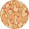 thumbnail image 1 of Ahgly Company Tapis Rond Lavable en Machine Intérieur Transitionnel Orange Néon, 4 Pieds Rond, 1 of 7