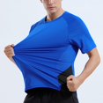 thumbnail image 2 of BOBOGOJP Chemises Classiques à Manches Courtes pour Hommes T-Shirts Doux à Manches Courtes Col Rond Classique Tee-Shirt Basique Décontracté (Bleu,TTG), 2 of 5