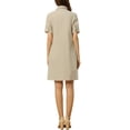 thumbnail image 3 of INSPIRE CHIC Robe Chemise Boutonnée à Col pour Femme à Manches Courtes Style Safari avec Poches et Ceinture Beige m, 3 of 5