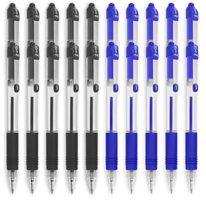 Zebra Z-Grip Point de bille rétractable Pen - 1.0mm Nib - Groupe de travail économique 20 - Encre noire et bleue