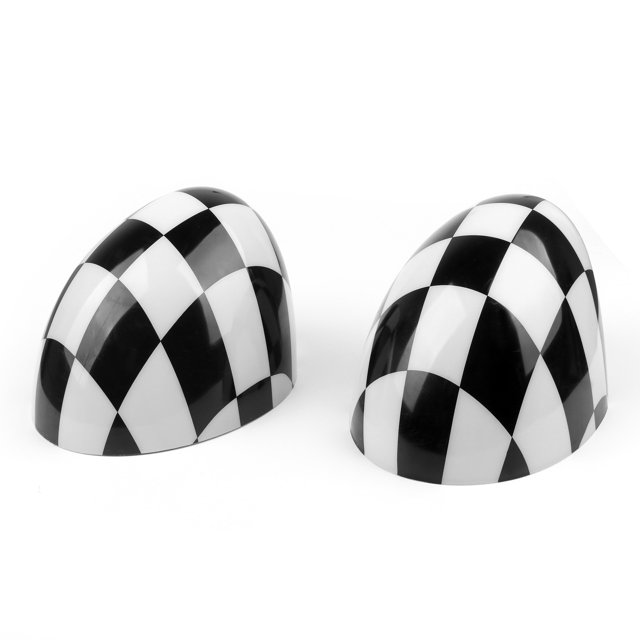2 Checke Side Mirror Caps Covers for MINI Cooper Hardtop 2014 F55 & 2015 F56