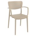 thumbnail image 3 of Loft Outdoor Dining Set with 6 Arm Chairs and 55 inch Extension Table Taupe, 3 of 5