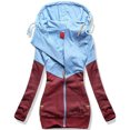 thumbnail image 2 of CEHVOM T-Shirt à Manches Longues Multicolore à Capuche avec Double Fermeture Éclair pour Femmes, 2 of 3