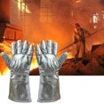 thumbnail image 3 of Liquidation des Offres du Jour! Gants Longs en Papier D\'aluminium de Protection contre les Radiations, Résistant à la Chaleur à Haute Température, pour Faire Fondre, Chauffer et Souder, Peuvent Résister à la Chaleur par Température, Gants à Cinq Doigts, 3 of 3
