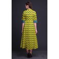 thumbnail image 3 of Bimba Robe-Chemise Mi-Mollet pour Femmes à Manches Retroussables à Imprimé Géométrique Boutonnée - X-Grand, 3 of 5