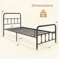thumbnail image 3 of Costway Twin Size Bed Frame with Headboard Under Bed Storage No Box Spring Needed Black, 3 of 10