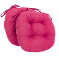 thumbnail image 1 of 16-inch Solid Micro Suede Round Tufted Chair Cushions (Set of 2), 1 of 2