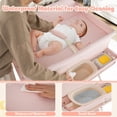 thumbnail image 4 of INFANS Baby Changing Table with Wheels, Portable Folding Diaper Station Nursery Organizer with Storage Basket, Hanging Rack, Adjustable Height, Safety Belt for Newborn Infant, 4 of 9