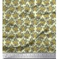thumbnail image 1 of Soimoi Polyester Crepe Fabric Leaves & Floral Block Decor Fabric Printed Yard 52 Inch Wide, 1 of 3