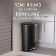thumbnail image 3 of Simplehuman 50 Liter / 13 Gallon Semi-Round Plastic Step Garbage Bin with Secure Slide Lock Lid, Black, 3 of 8
