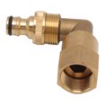 thumbnail image 3 of Pipe Elbow Fitting, Leakage Proof Anti Deformation Brass 3/4in Female Thread Hose Elbow Connector  For Garden Watering, 3 of 8