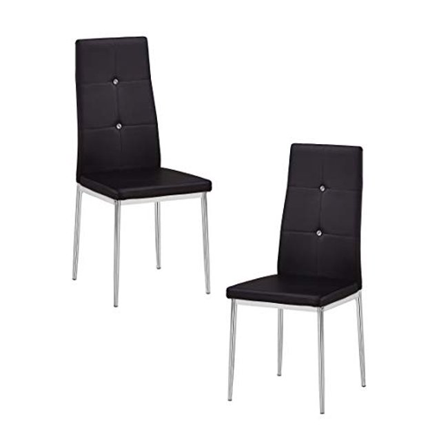 Best Master Furniture T246 Chaise de Salle à Manger Rembourrée, Noire