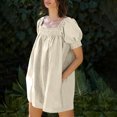 thumbnail image 4 of BEFOKA Robe pour Femme Grande Taille, Liquidation de Robes d'Été pour Femmes, Robe d'Été Mini pour Femme Robe de Plage Ligne A Décontractée Ample Robe Soleil avec Poches Plissée à Manches Courtes Col Évasé, 4 of 4