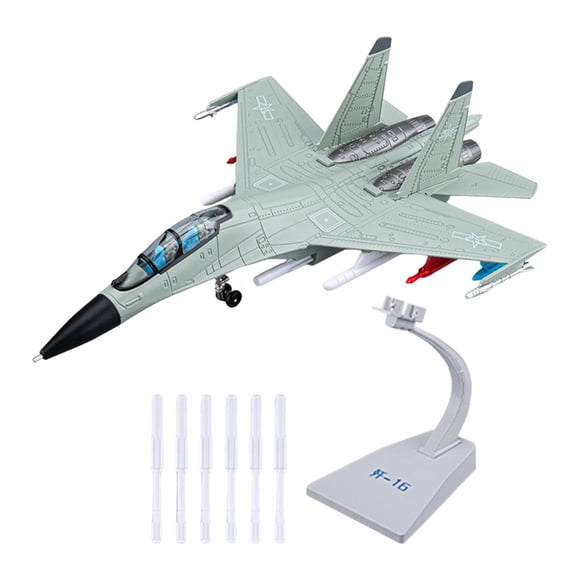 Lipstore 1:81 Fighter Jet Model Interactive Sound and Light Effect Airplane Toy Aircraft for Birthday Gifts Office Commemorate Shelves Green
