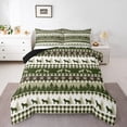 thumbnail image 1 of Wolf Wild Animal Comforter Set Full,Geometric Bear Paw Print Down Comforter,Botanical Pine Tree Woodland Bedding Set Lightweight,Rustic Checkered Buffalo Plaid Soft Cozy Duvet Insert,Reversible, 1 of 6