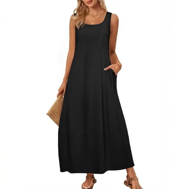 Liquidation d'Économies d'Été! Robe Courte Décontractée Sans Manches pour Femme, Été Printemps, Col Rond, Débardeur Ample, Robe Courte de Plage, Tendance pour Vacances, Plage Ou Événements Décontractés Liquidation Ventes Aujourd'hui Aubaines Prime