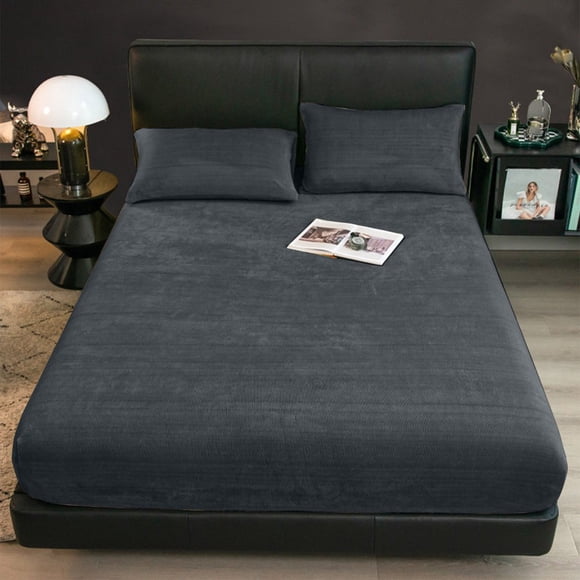 LEEYNEER Extra Soft Velvet Plush Queen Micro Fleece Sheet Set | Deluxe Microplush Non Pilling Sheets with Pillowcases  Lavish Sherpa Velvet Luxe Collection 59x78in