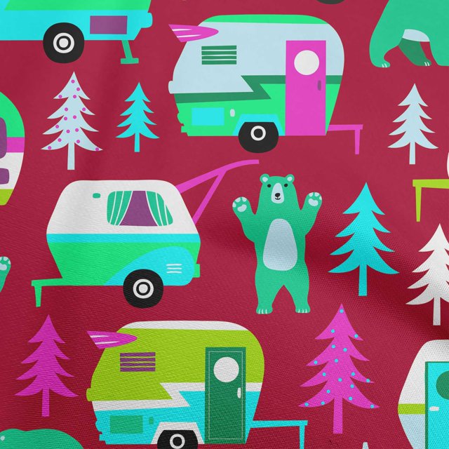 oneOone Tissu Velours Rouge Matériel de Robe de Camping Randonnée Tissu Imprimé Tissu au Mètre 58 Pouces de Large