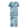 thumbnail image 3 of Rbaofujie Chemises de Nuit et T-Shirts de Nuit pour Femmes, Col Rond Imprimé, Manches Courtes, Ensemble Chemise de Nuit et Pantalon, Tenue d'Intérieur, Pyjamas avec Poches, Peignoir, 3 of 6