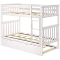 thumbnail image 3 of BEDSMART Solid Wood Twin Over Twin Bunk Bed With Trundle | White, 3 of 6