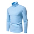 thumbnail image 2 of Chandails Légers à Enfiler pour Femmes Chandail à Enfiler pour Hommes Chandail à Col Roulé pour Hommes Manches Longues Col Roulé sous-Chandails Légers S-62 Bleu Pâle S, 2 of 8