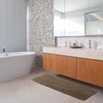 thumbnail image 2 of Brown Microfiber Polyester Double Sink Bath Mat Runner - 48"L x 20"W, 2 of 6