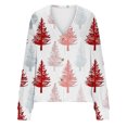 thumbnail image 3 of Vestes Funicet pour Femmes, Cardigan pour Femmes, Cardigan Décontracté pour Femmes à Boutons Imprimé de Noël Veste Mode Haut, Hauts pour Femmes Décontractés d'Été, Hauts de Noël pour Femmes, 3 of 5