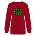 thumbnail image 4 of CEHVOM Womens Solid Shirts Round Neck Long Sleeve Tops Printed Regular Blouse Clearance, 4 of 5