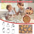 thumbnail image 2 of Moules de Cuisson de Noël, Ensemble de 6 Emporte-Pièces en Acier Inoxydable pour Pâtisserie Bricolage, Formes d'Arbre Bonhomme de Neige Renne Père Noël, Outil de Cuisine Festif pour les Fêtes, 2 of 9