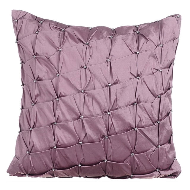 22x22 inch (55x55 cm) Throw Pillow Cover, Lavender Pillow Cover, Textured Knotted Pintucks Solid Color Throw Pillow Cover, Taffeta Throw Pillow Cover, Solid, Modern - Lavender Texture