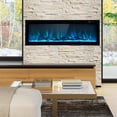 thumbnail image 2 of Giantex 36/42/50 Inch Electric Fireplace, Linear Fireplace Insert w/ Remote Control, Wall Mounted/Recessed/Frestanding Electric Fireplace Heater, 750W/1500W, 2 of 8