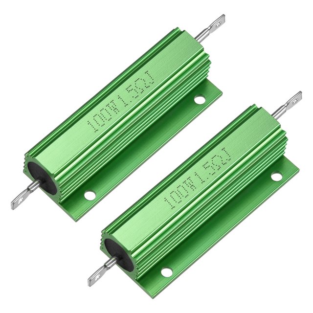 Unique Bargains 2 Pcs Boîtier en Aluminium Résistant 100W 1.5 Ohm Enroulé pour Convertisseur de Remplacement LED